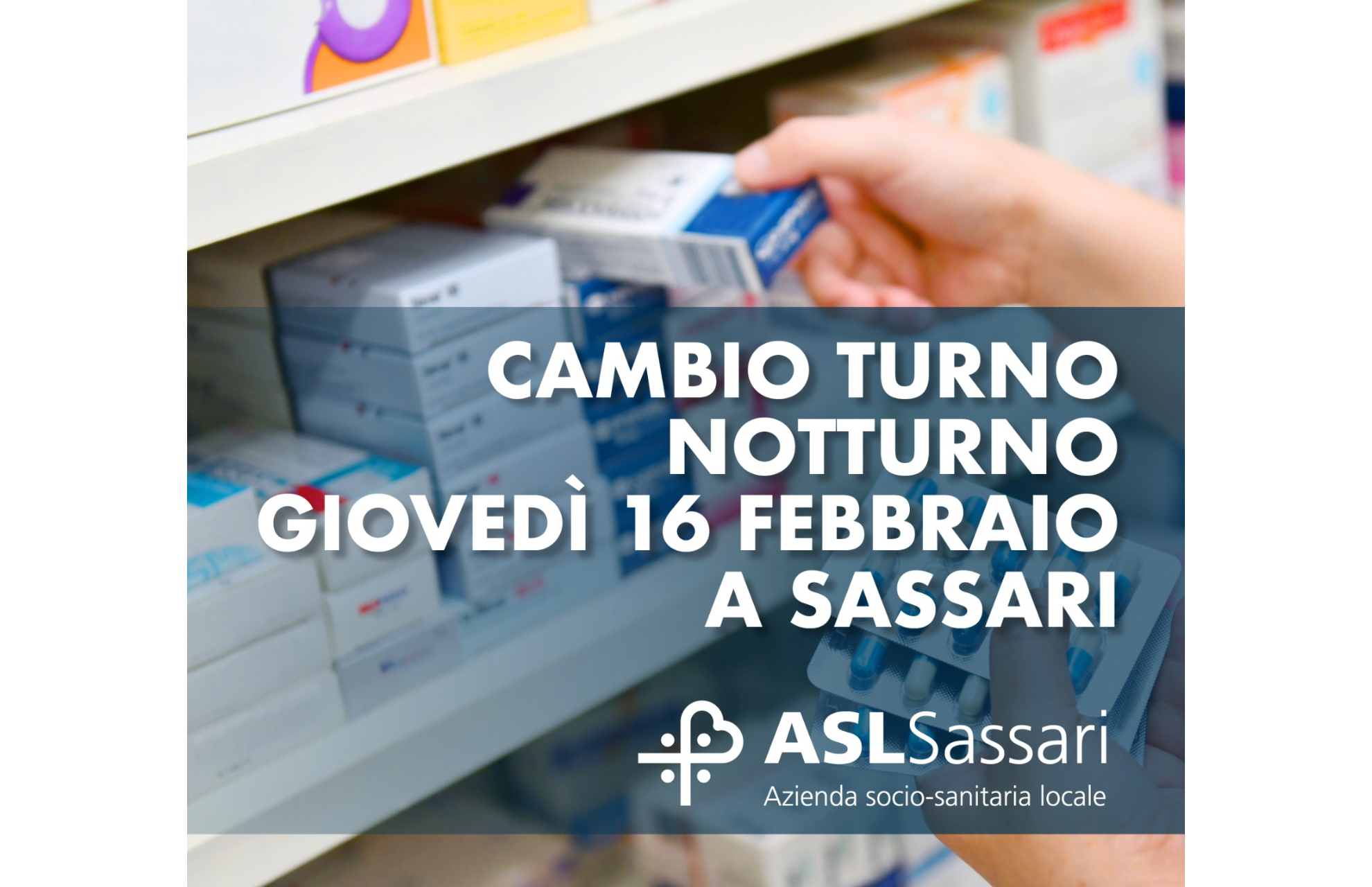 Sassari: cambio turno della Farmacia Masala