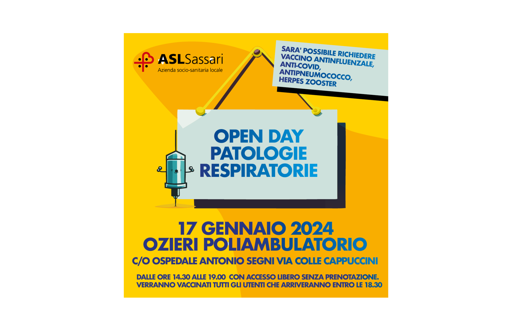 Ozieri: II Open Day 2024 per proteggersi dalle patologie respiratorie