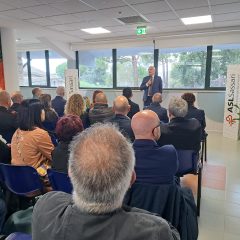 Un momento della cerimonia di inaugurazione dell'Hospice di Ploaghe