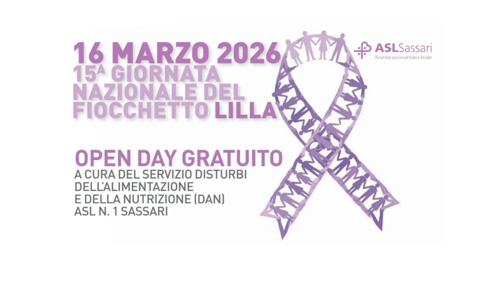 XV giornata nazionale del Fiocchetto Lilla: l’open day a Sassari