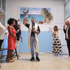 Un momento della donazione Aido