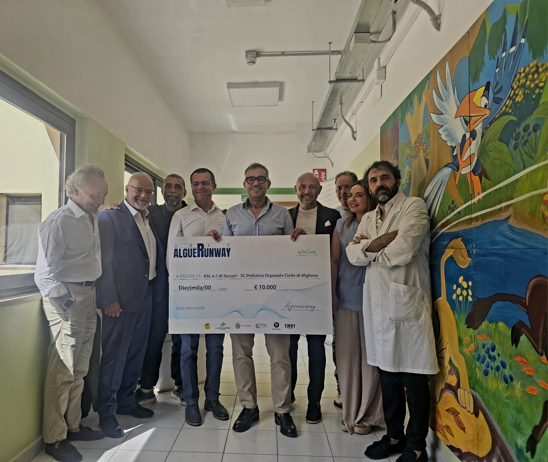 Dalla pista dell’Aeroporto al reparto di Pediatria: la Asl Sassari riceve 10.000 euro da AlgueRunway